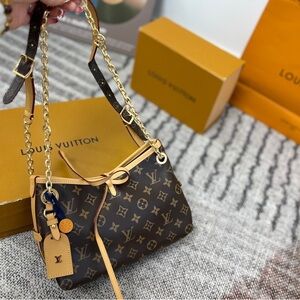 Louis Vuitton Monogram Shoulder Bag with Gold Accents